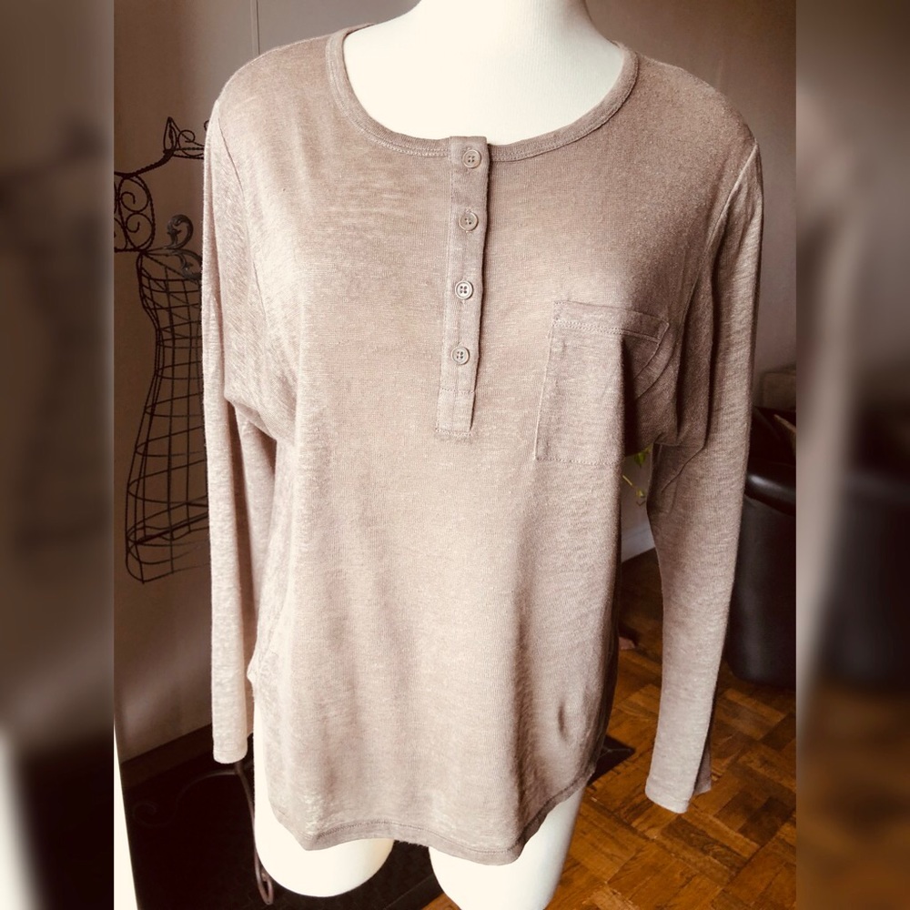 Vince Semi Dollman,pkt Top in 💯 Linen Knit